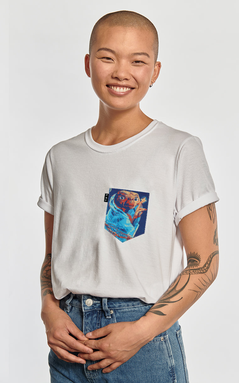 T-shirt coupe Boyfriend à poche pour femme avec poche J'ai l'doigt ^ 