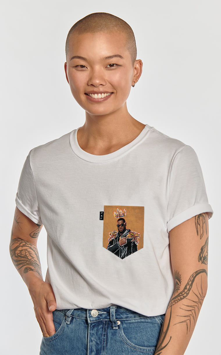 T-shirt coupe Boyfriend à poche pour femme avec poche LeGoat ^ 