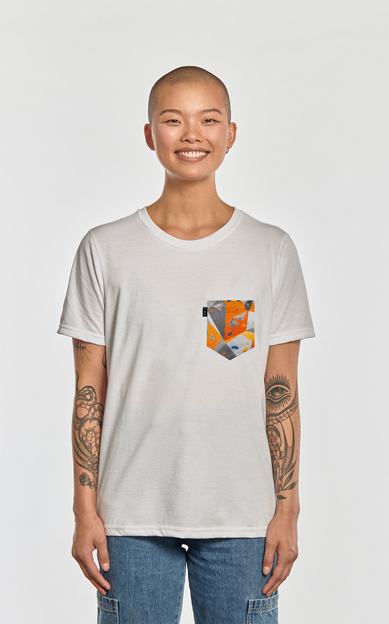 Boyfriend cut T-shirt with pocket Les 3 carabiners