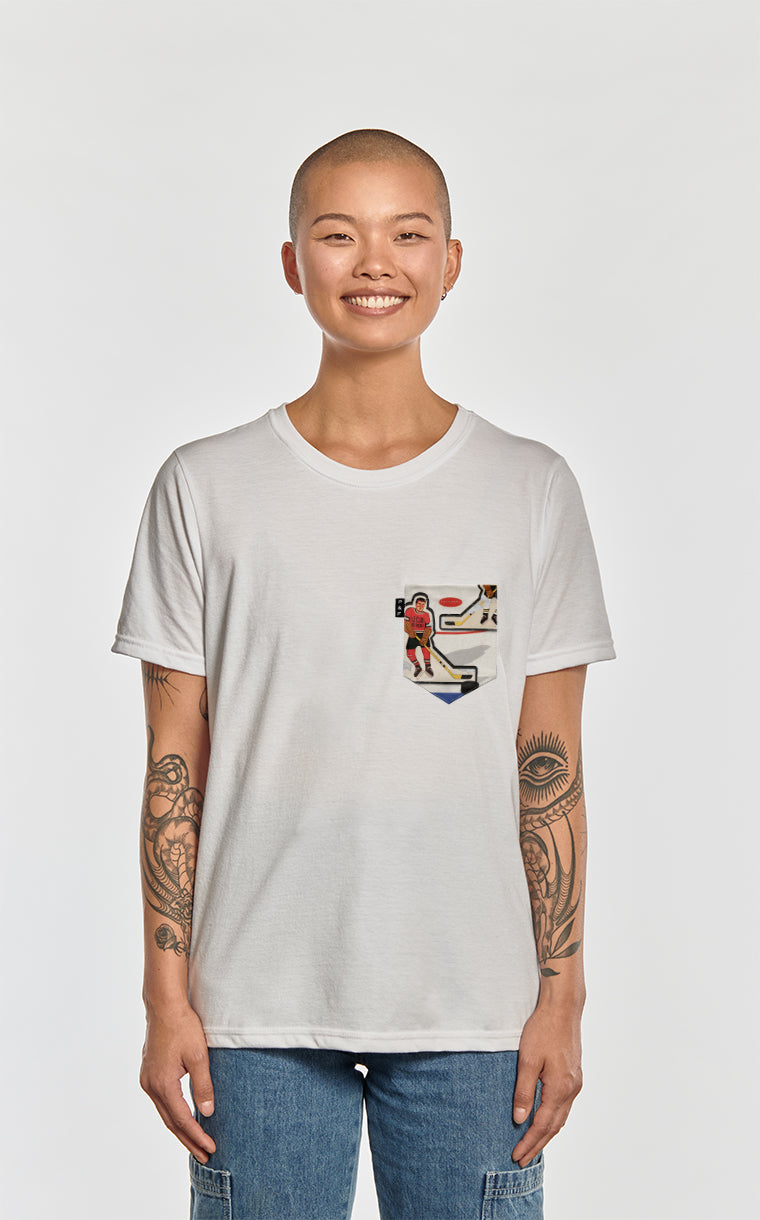 Boyfriend Fit Pocket T-Shirt Push the Puck