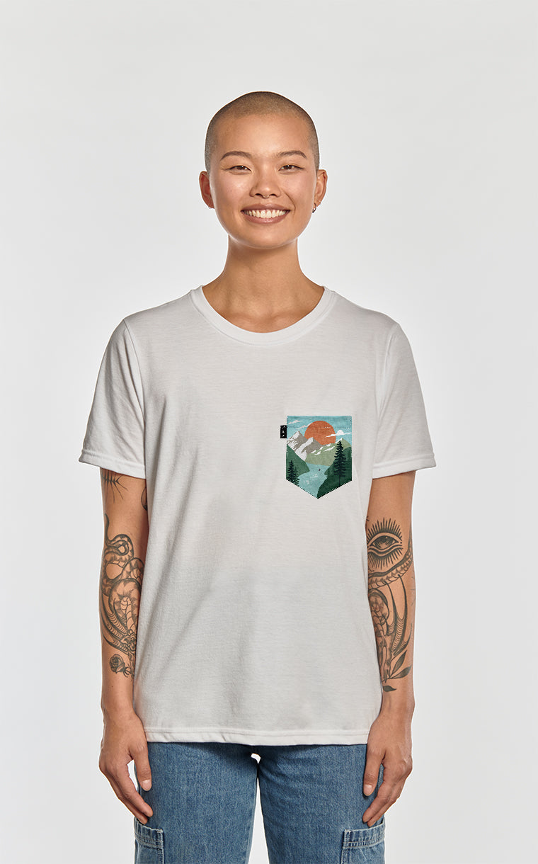 T-shirt coupe Boyfriend à poche pour femme avec poche Sans son Gallet-xy ^ 