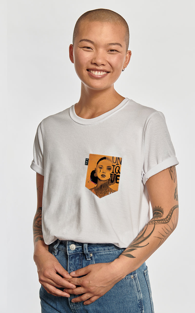 Unique Pocket Boyfriend Fit T-Shirt