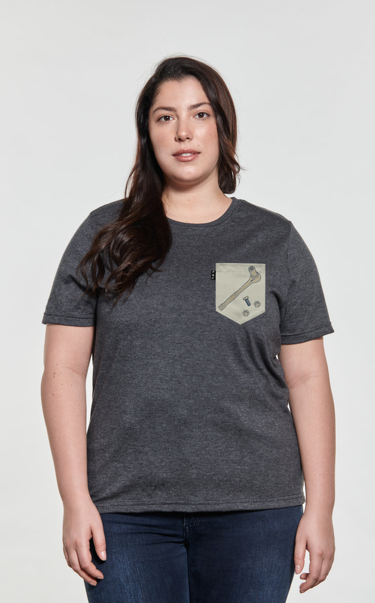 Boyfriend Fit Pocket T-Shirt With Ratchet