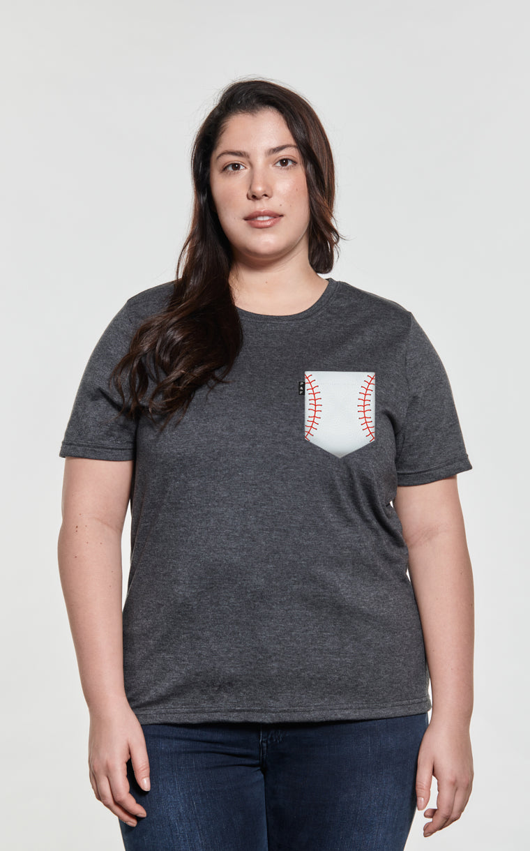 Boyfriend Fit T-Shirt with Softball Pocket