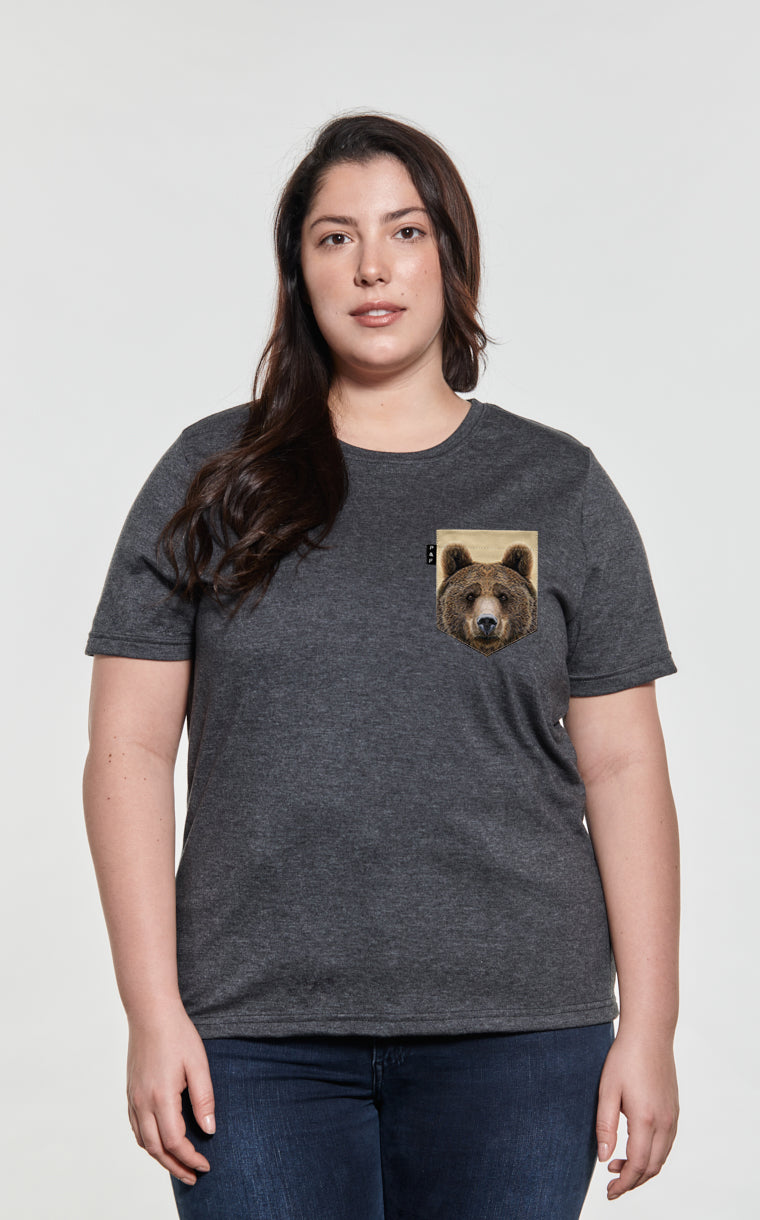 T-shirt coupe Boyfriend à poche pour femme avec poche Bear Grylls ^ 