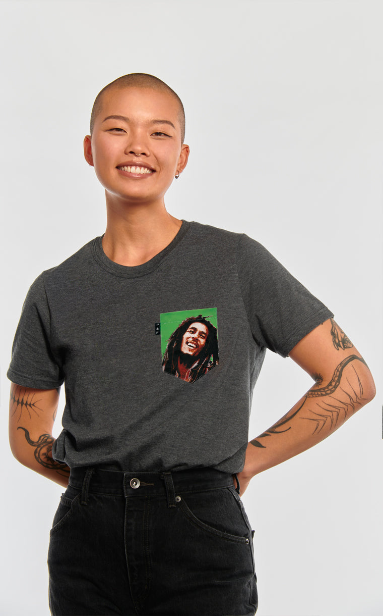 Boyfriend Fit Bob Pocket T-Shirt with Hair