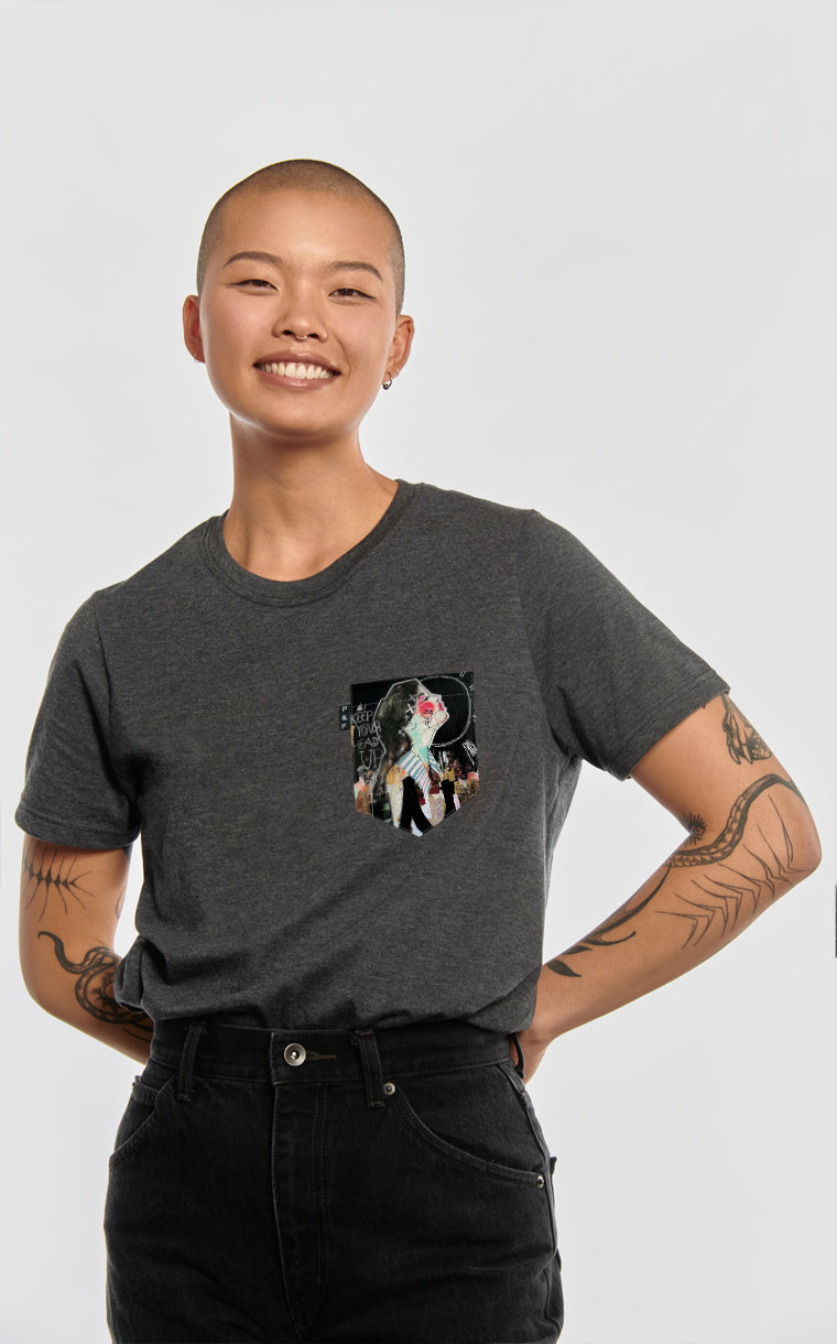 T-shirt coupe Boyfriend à poche pour femme avec poche Head up ^ 