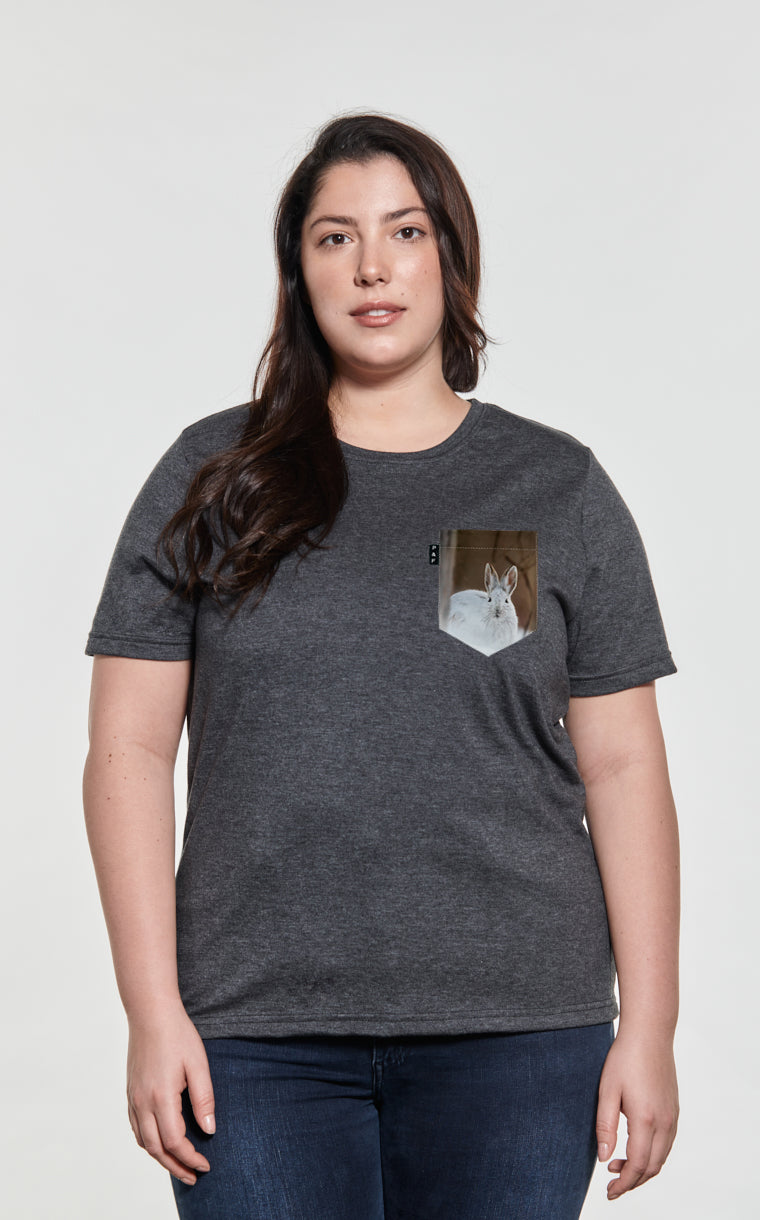 T-shirt coupe Boyfriend à poche pour femme avec poche Lièvre Gercé ^ 