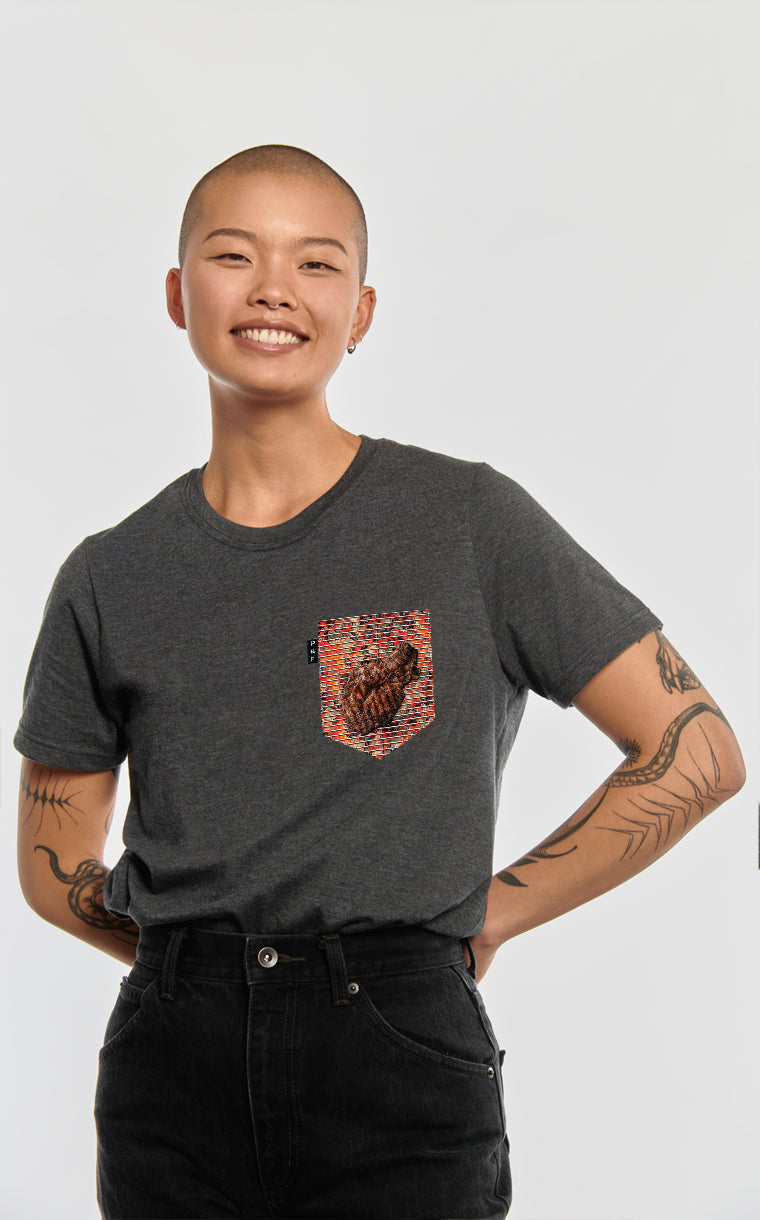 T-shirt coupe Boyfriend à poche Sul charcoal