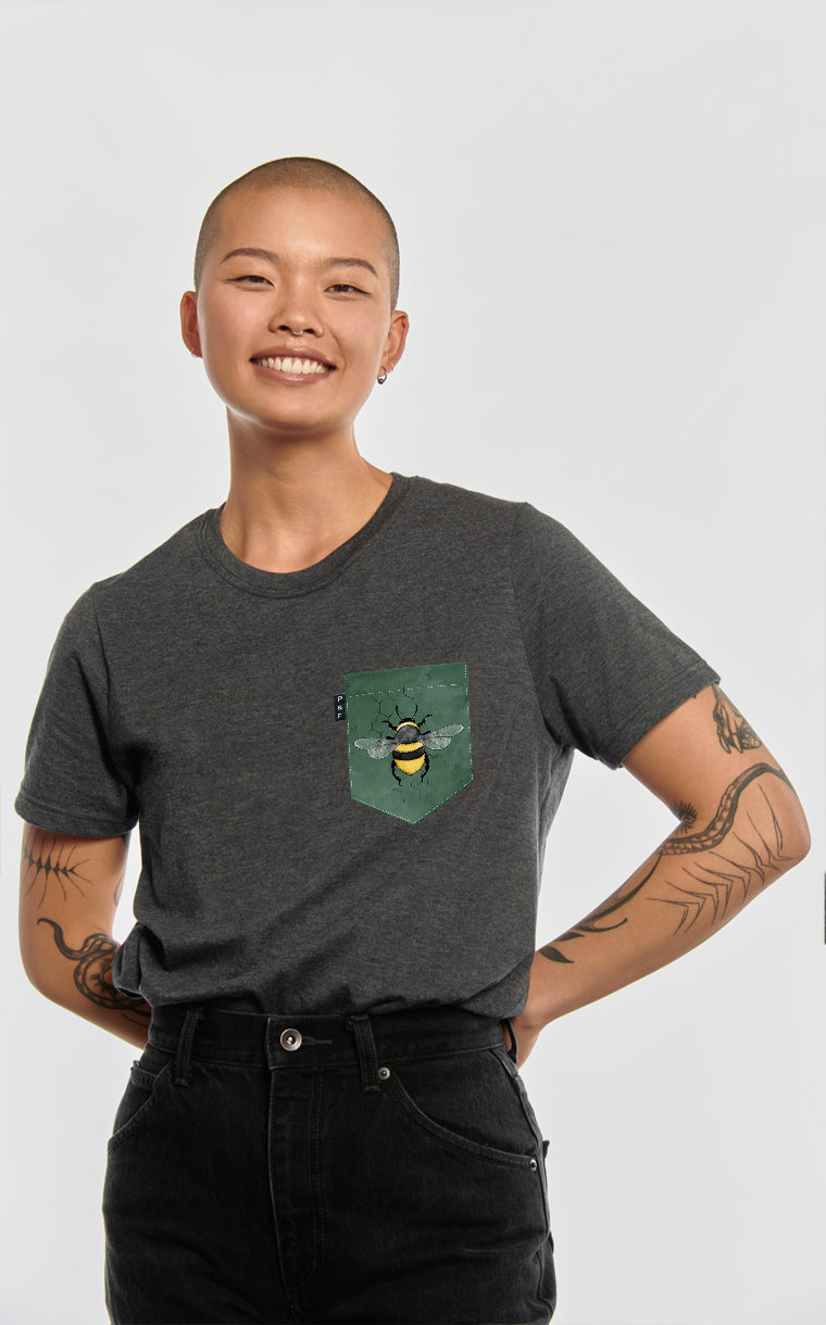 T-shirt coupe Boyfriend à poche To bee or not to bee