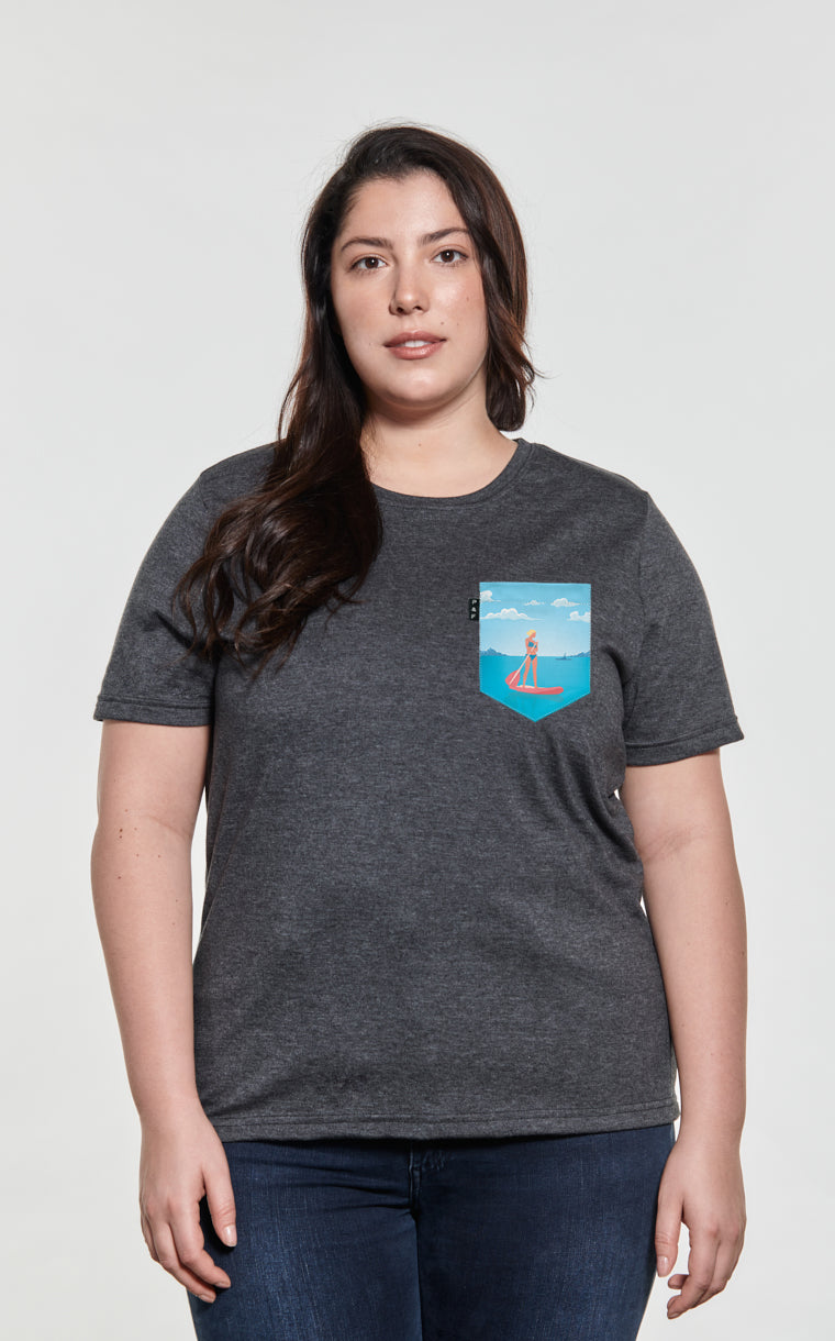 Boyfriend Fit T-Shirt with Pocket Wave on You