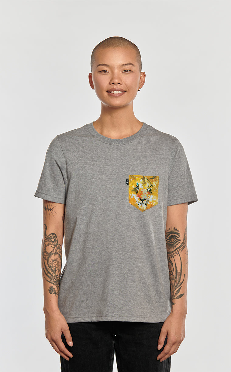 T-shirt coupe Boyfriend à poche pour femme avec poche Au lit on dort ^ 