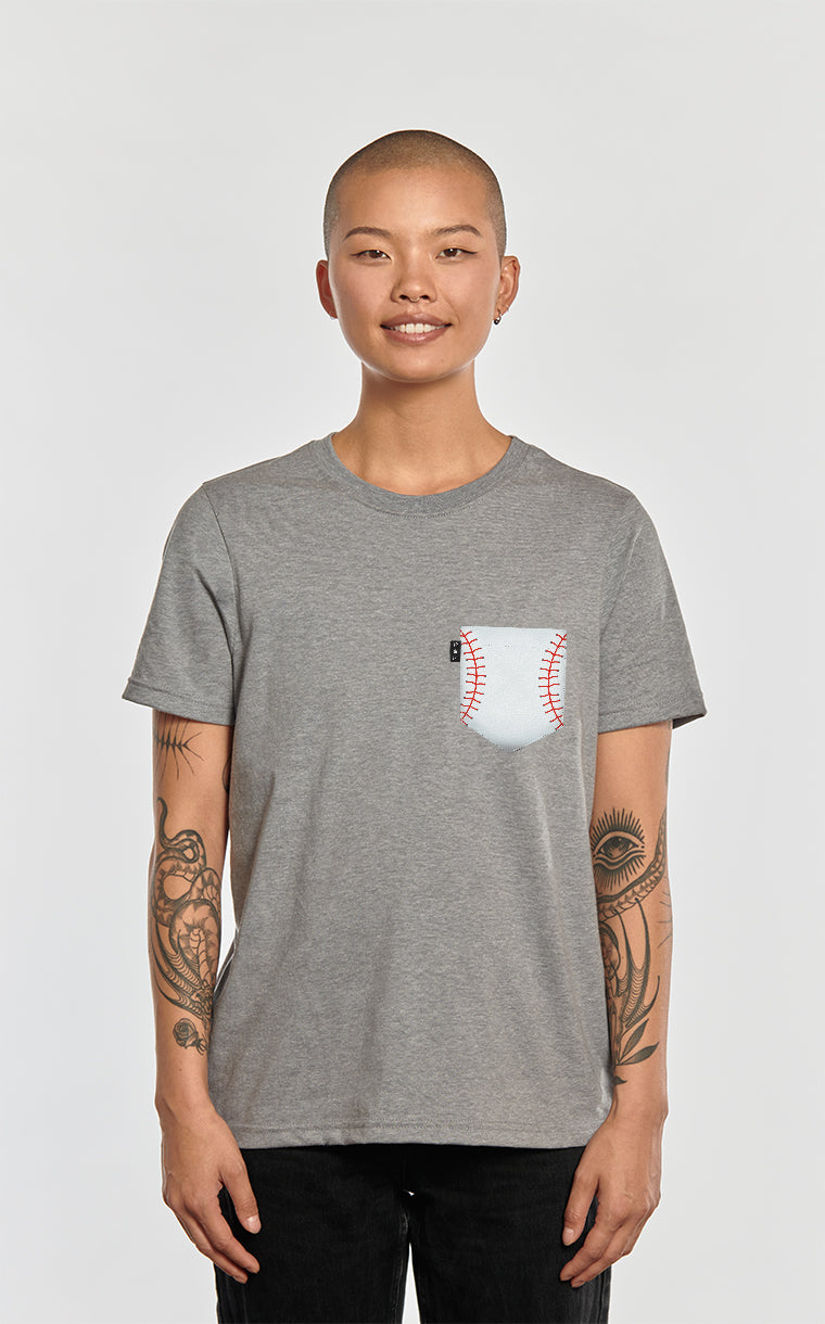 Boyfriend Fit T-Shirt with Softball Pocket