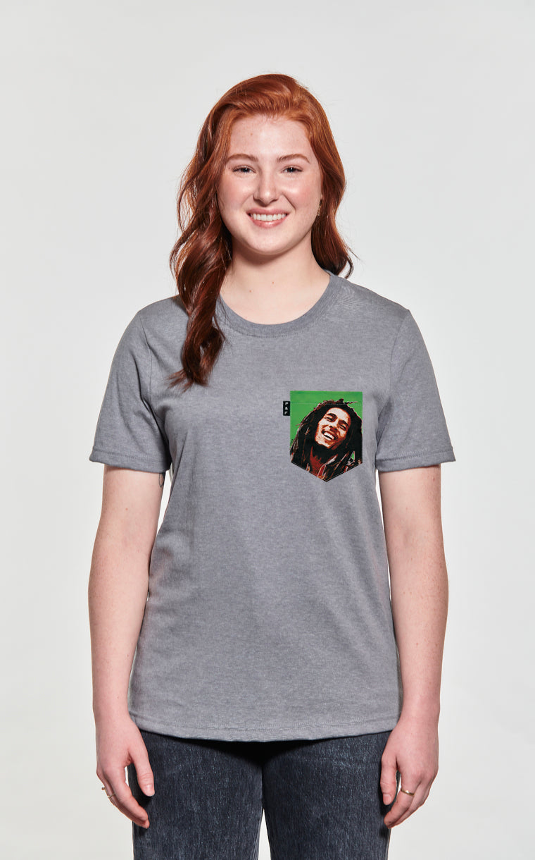 Boyfriend Fit Bob Pocket T-Shirt with Hair