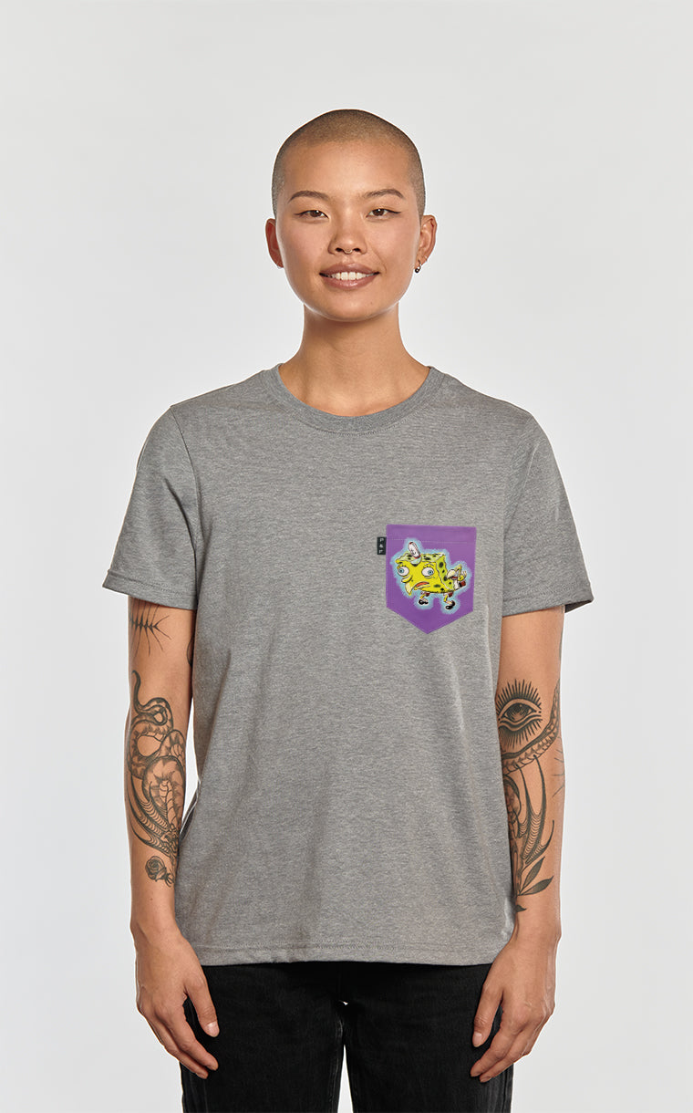 T-shirt coupe Boyfriend à poche pour femme avec poche bOb L'ÉpOnGe ^ 