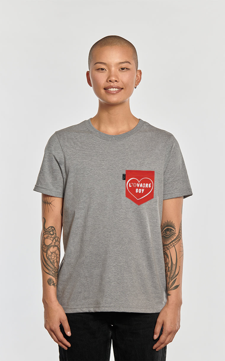 T-shirt coupe Boyfriend à poche L'ovaire boy rouge