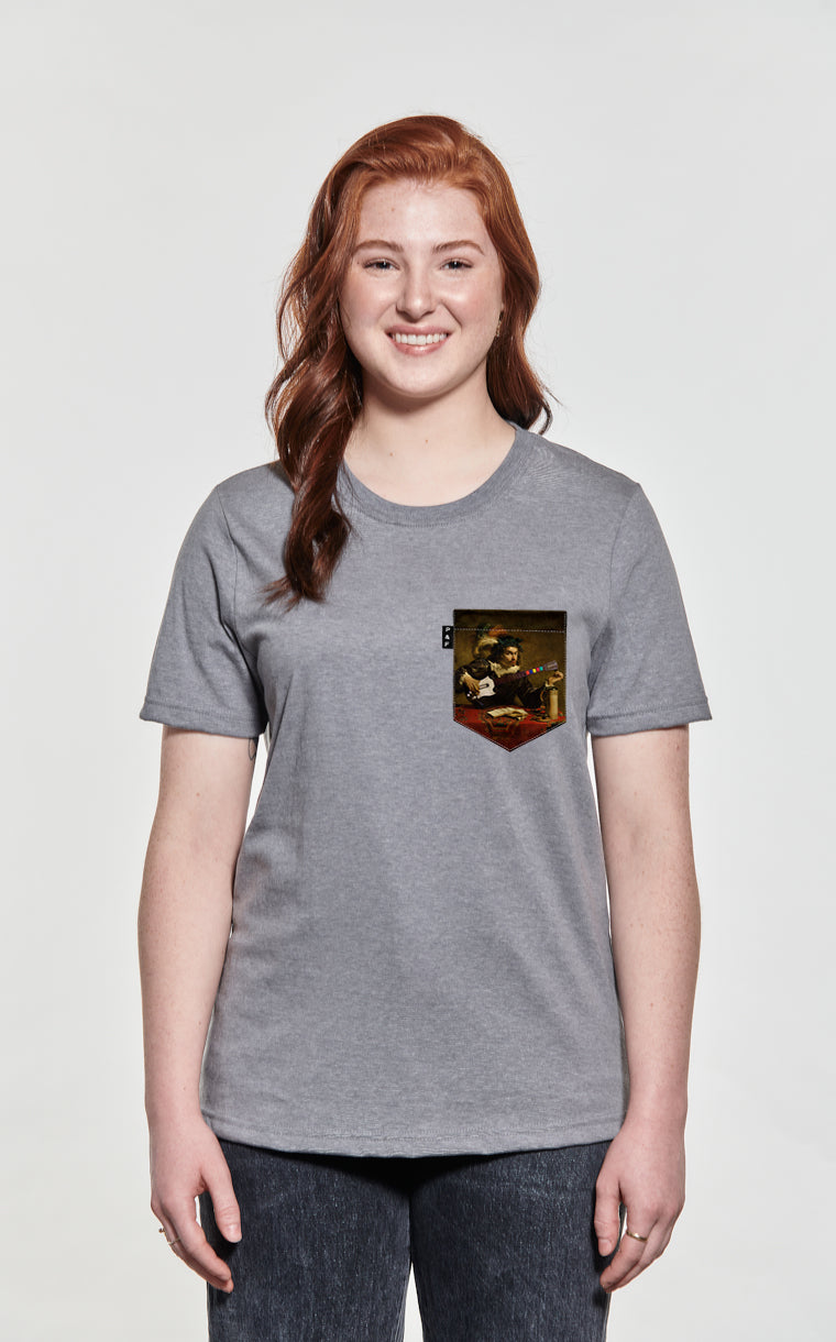 T-shirt coupe Boyfriend à poche pour femme avec poche Luth Hero ^ 