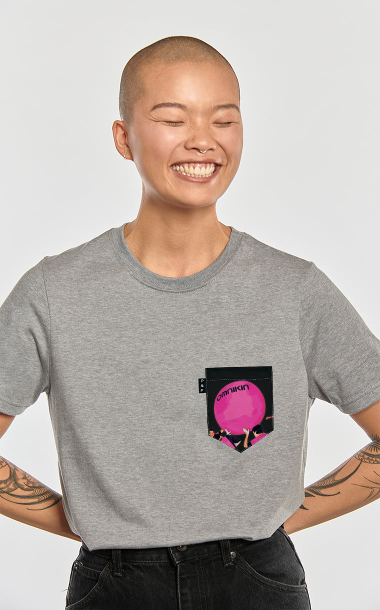 T-shirt coupe Boyfriend à poche pour femme avec poche Omnikin ROSE ^ 