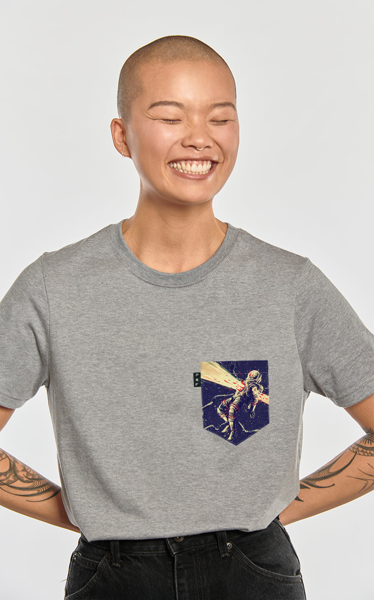 T-shirt coupe Boyfriend à poche pour femme avec poche Qu'espace ^ 