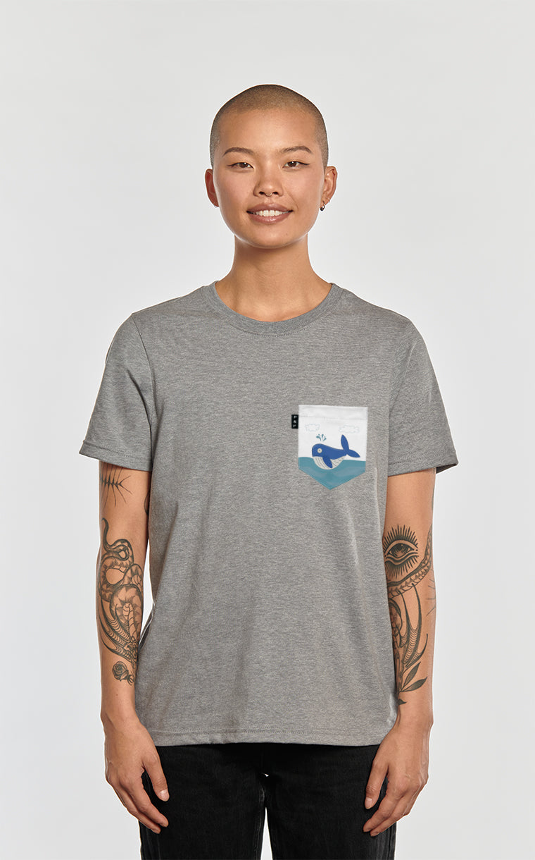 T-shirt coupe Boyfriend à poche pour femme avec poche Willy ^ 