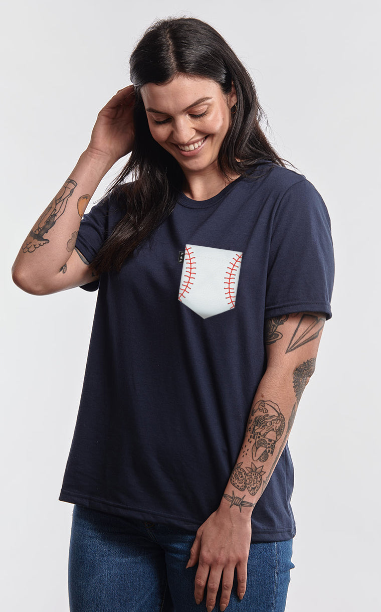 Boyfriend Fit T-Shirt with Softball Pocket