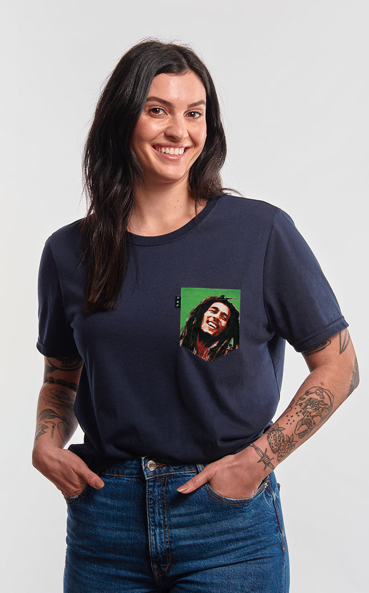 Boyfriend Fit Bob Pocket T-Shirt with Hair