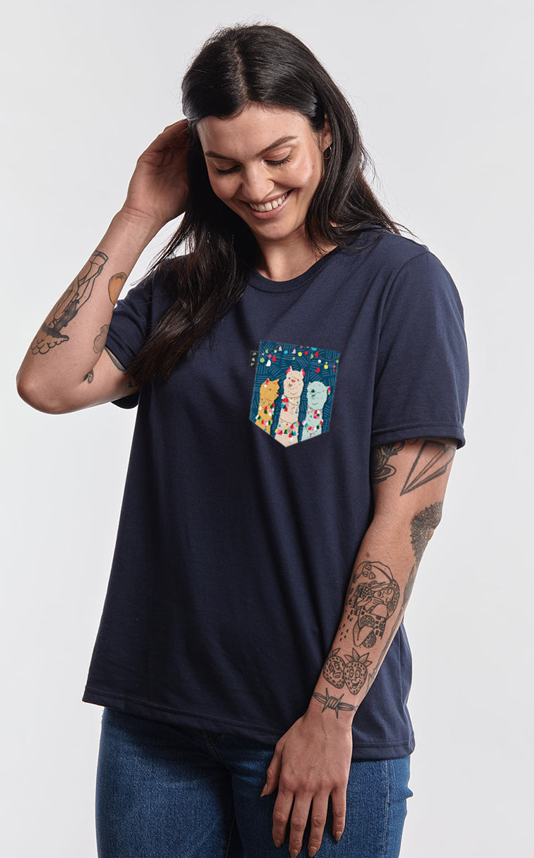 T-shirt coupe Boyfriend à poche pour femme avec poche Como te llama ^ 