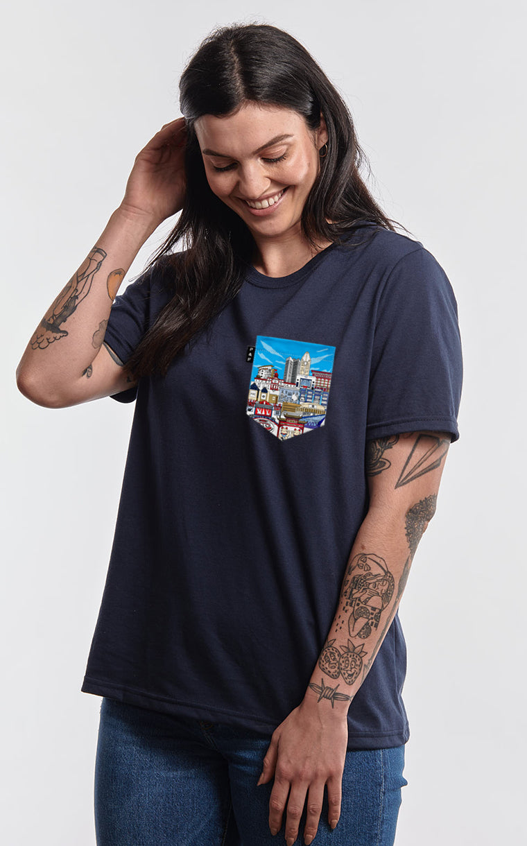 T-shirt coupe Boyfriend à poche pour femme avec poche Downtown ^ 