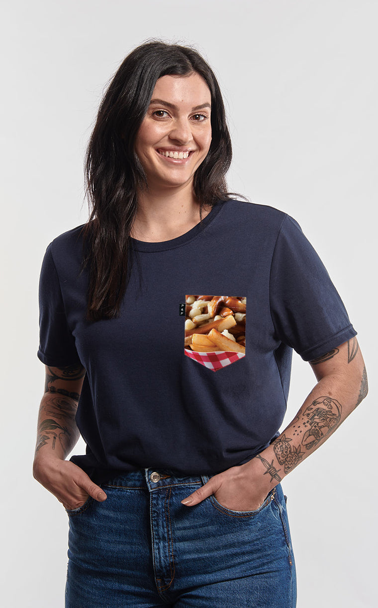 Boyfriend cut T-shirt with pocket Fries and gratin sauce