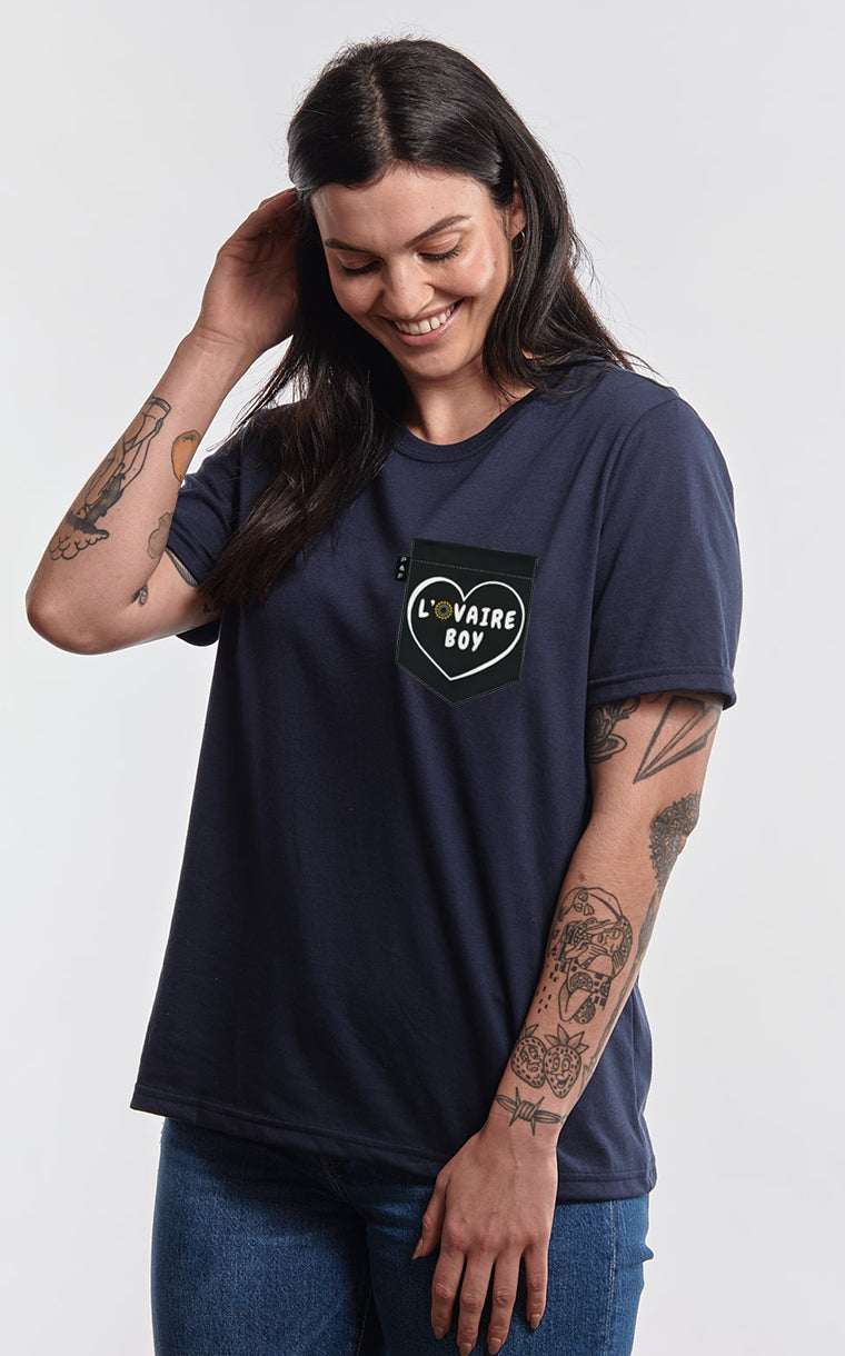 Boyfriend fit t-shirt with pocket L'ovaire boy black