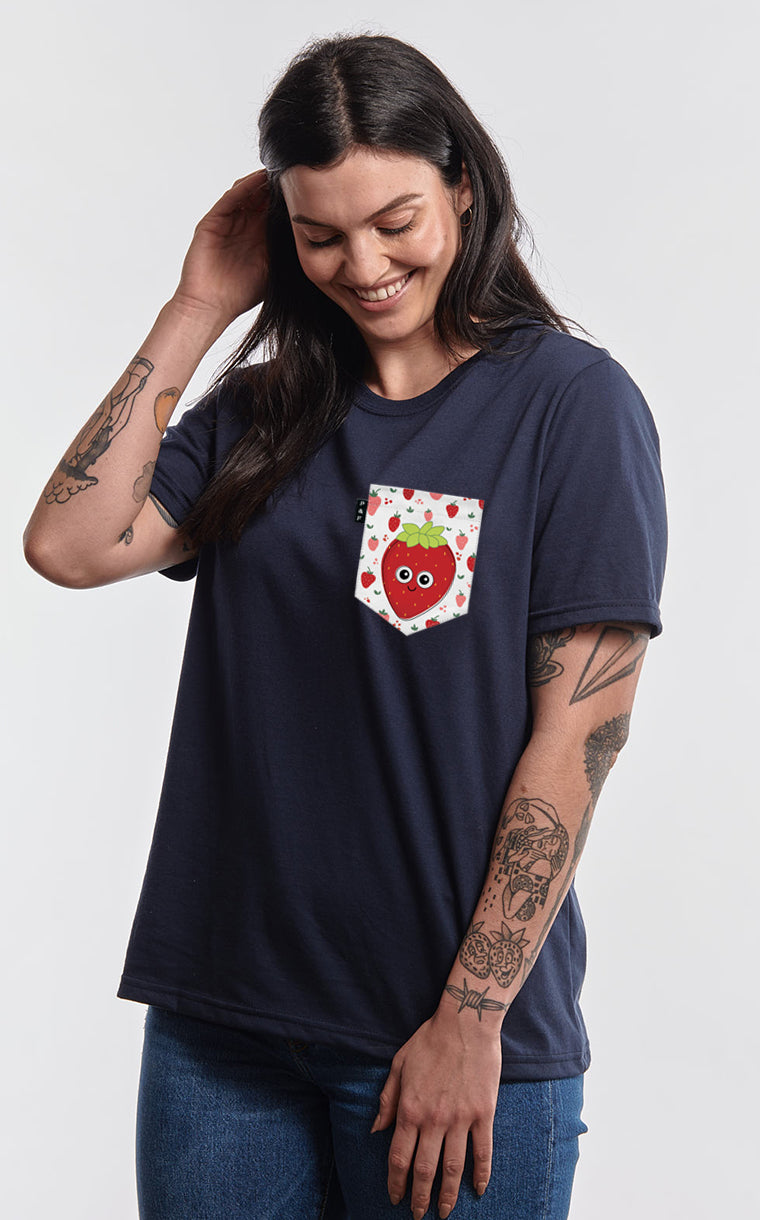 Marie-Antoinette Strawberry Boyfriend Pocket T-Shirt