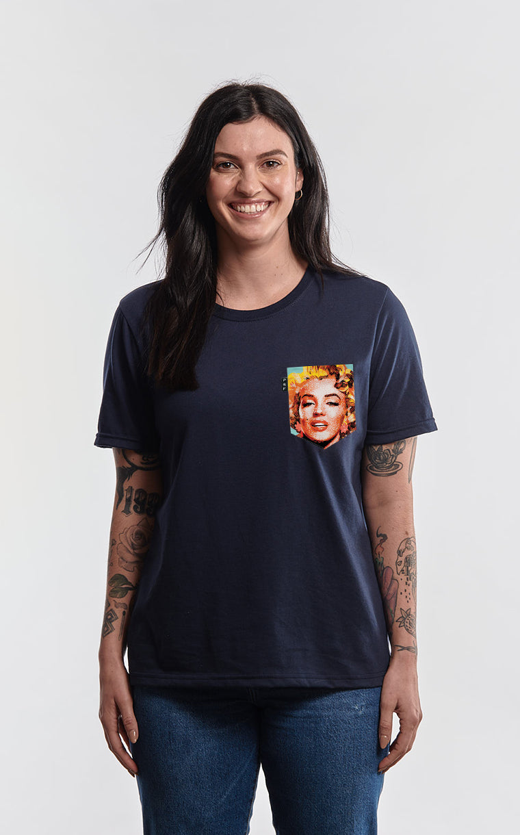 T-shirt coupe Boyfriend à poche Tout le monde aime Marilyn