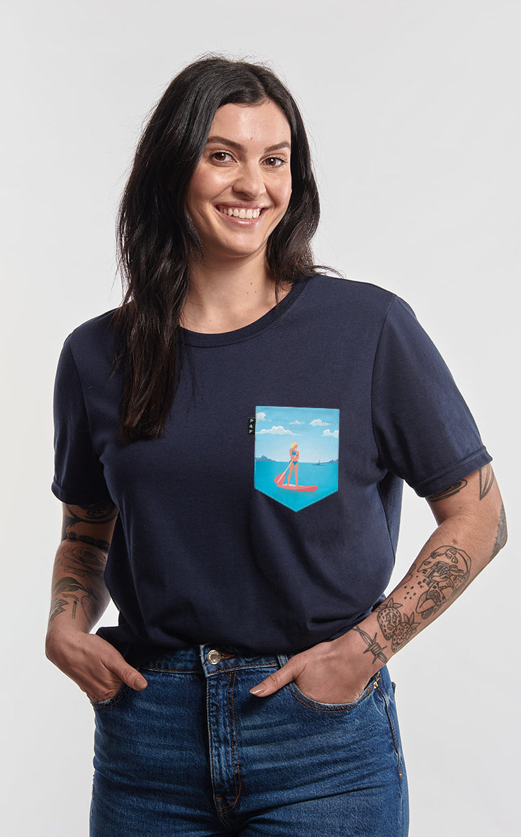 Boyfriend Fit T-Shirt with Pocket Wave on You