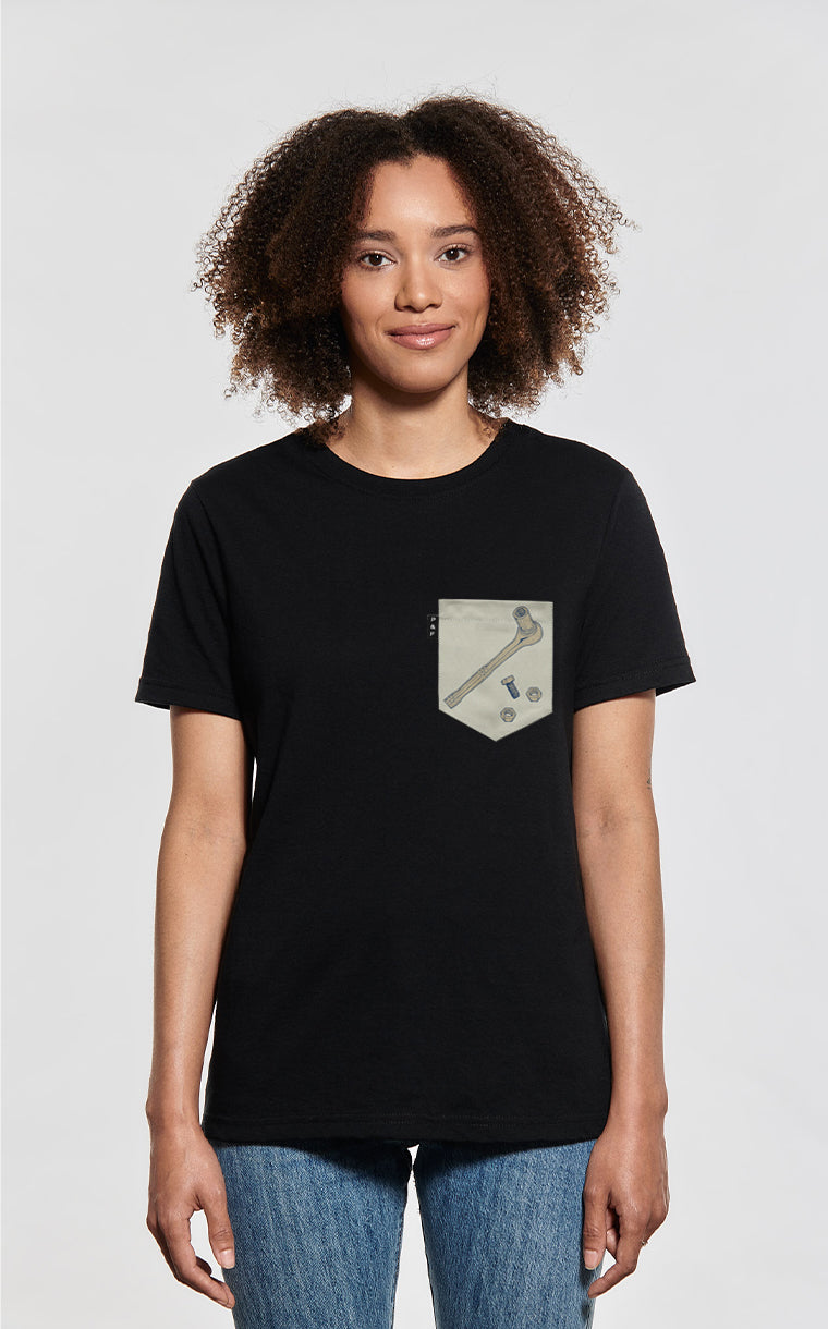 Boyfriend Fit Pocket T-Shirt With Ratchet