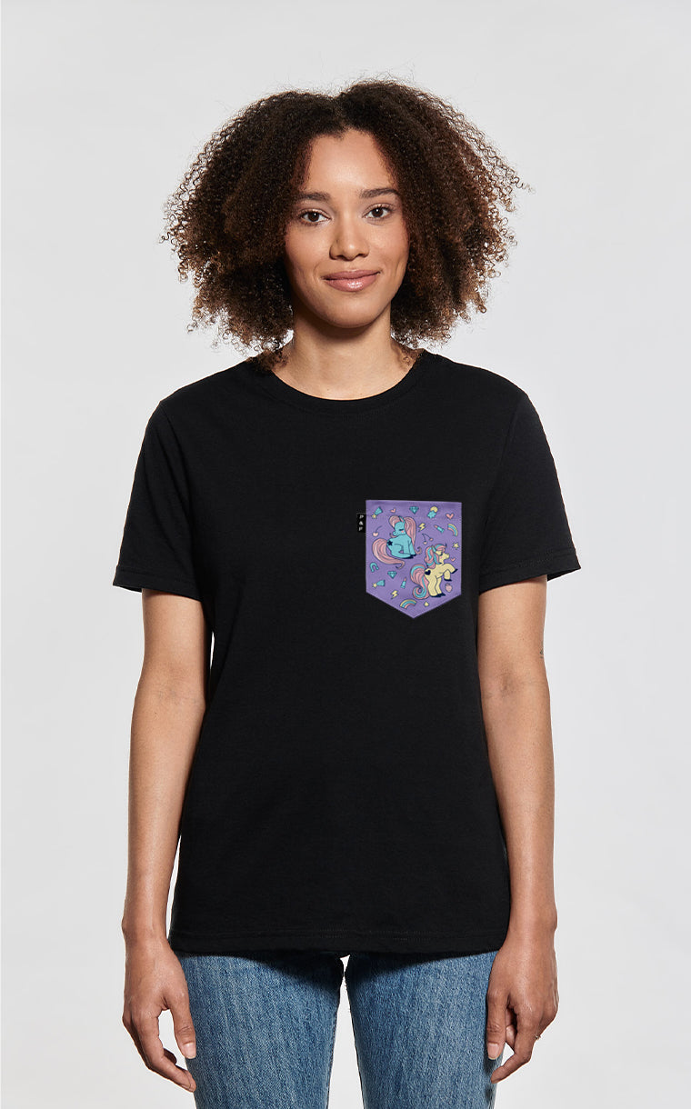 Boyfriend Fit T-Shirt with Butterfly Poop Pocket