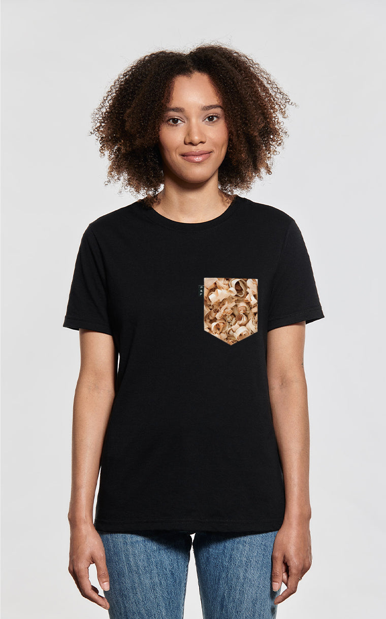 Boyfriend Fit T-Shirt with Wood Chip Pocket