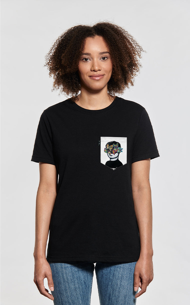 T-shirt coupe Boyfriend à poche pour femme avec poche FND-garcon ^ 