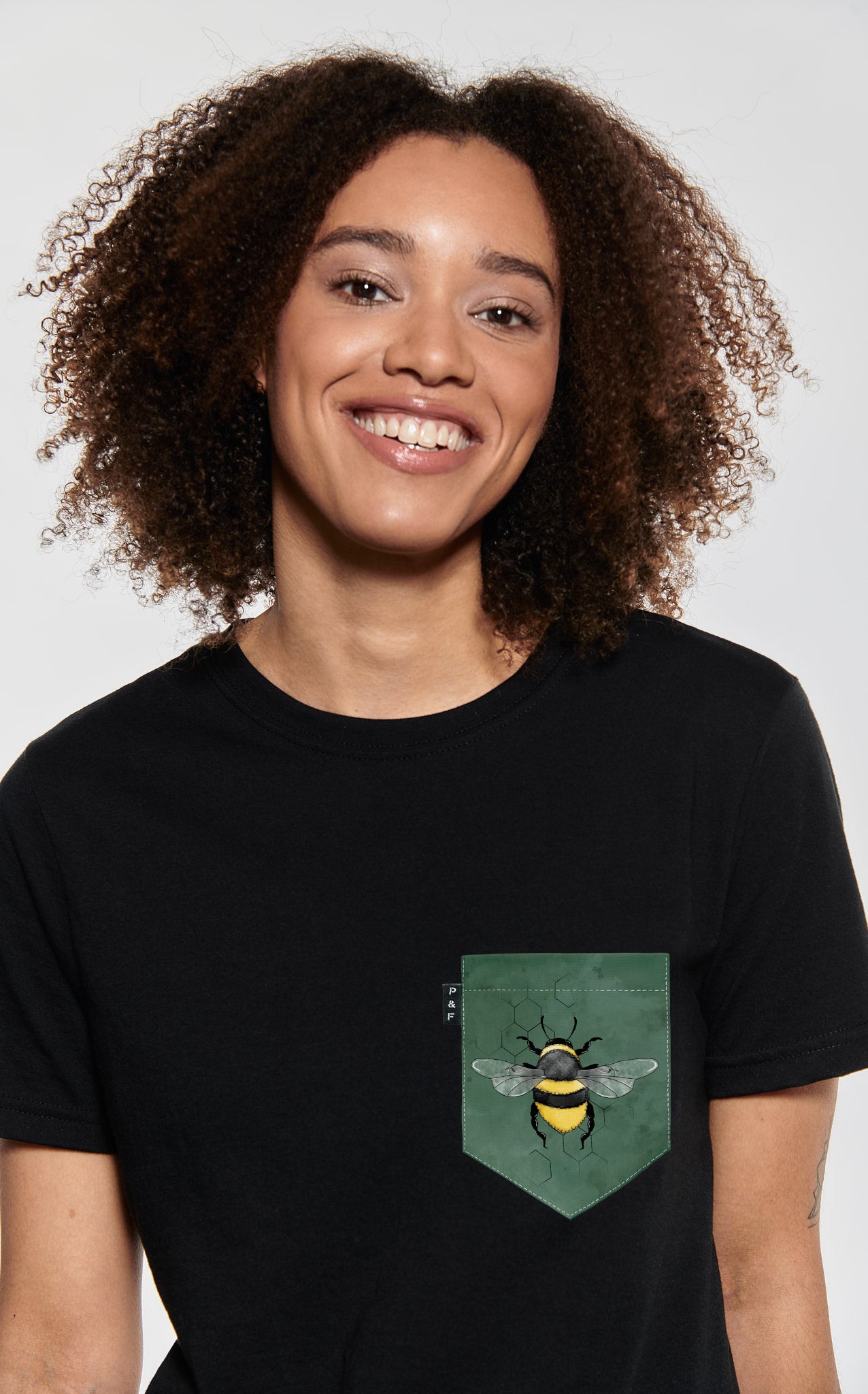 T-shirt coupe Boyfriend à poche To bee or not to bee