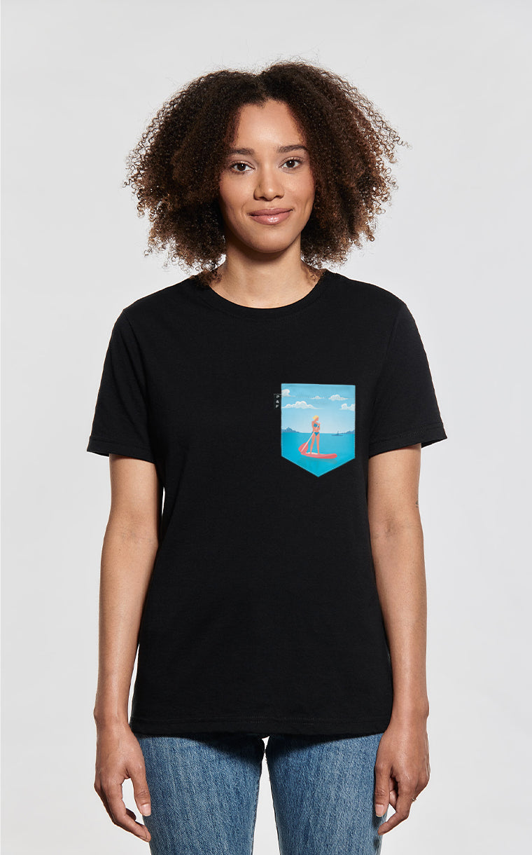 Boyfriend Fit T-Shirt with Pocket Wave on You