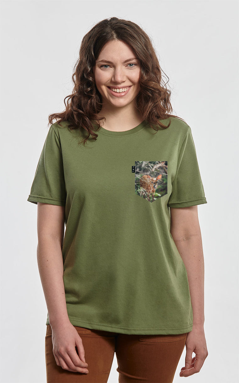 T-shirt coupe Boyfriend à poche Bambi