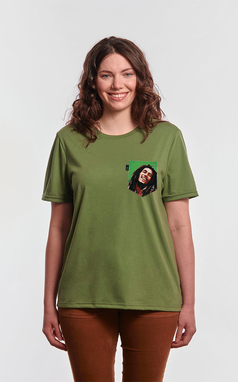 Boyfriend Fit Bob Pocket T-Shirt with Hair