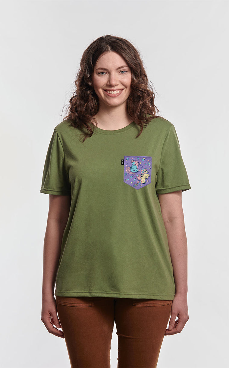 Boyfriend Fit T-Shirt with Butterfly Poop Pocket