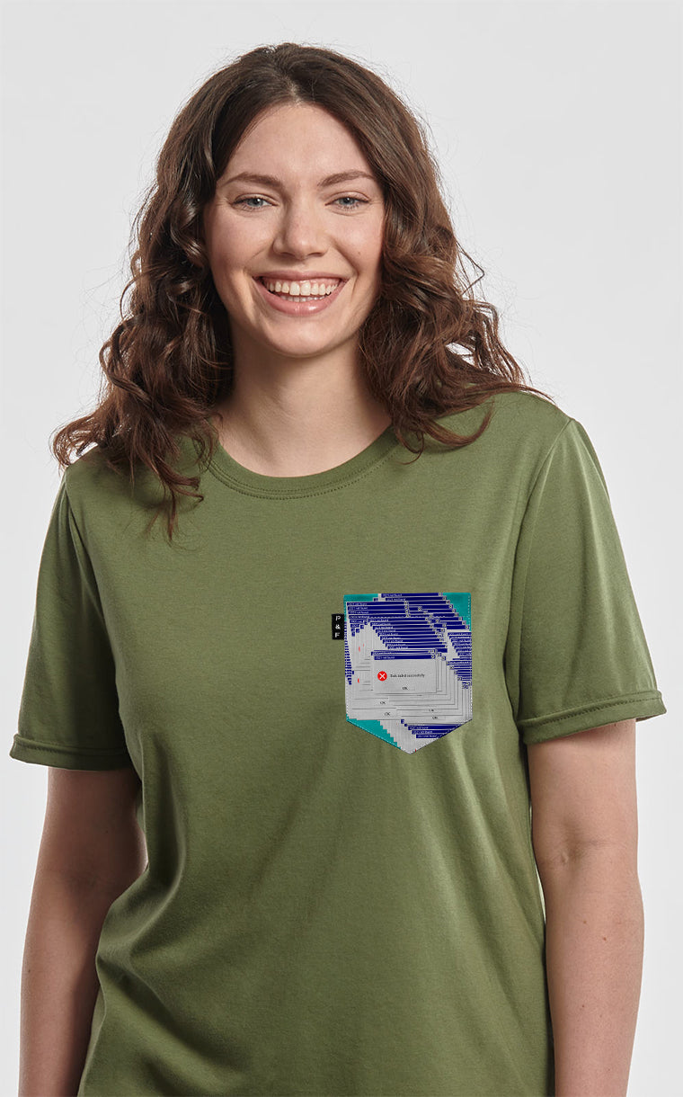 Boyfriend Fit T-Shirt with Pocket Ctrl+Alt+Del