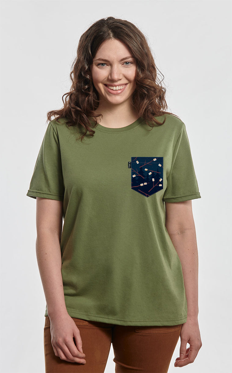 Marshmallow Grain Boyfriend Pocket T-Shirt