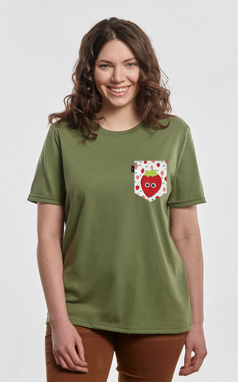 Marie-Antoinette Strawberry Boyfriend Pocket T-Shirt