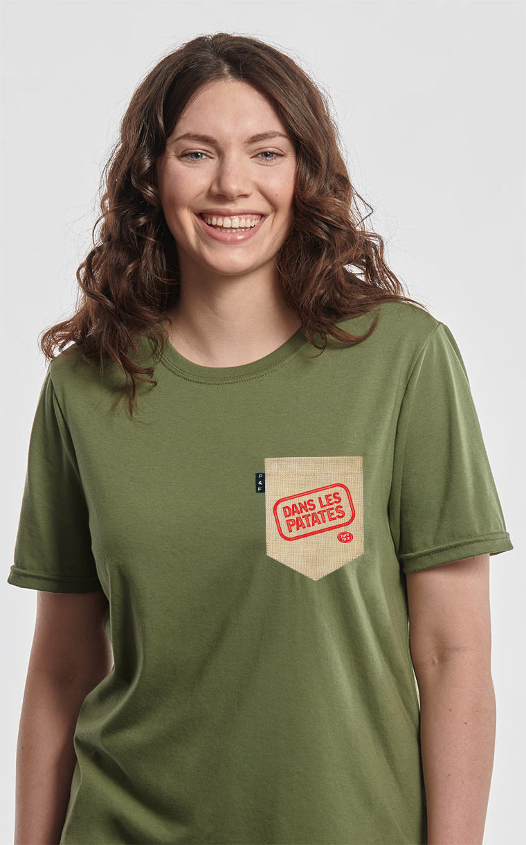 Boyfriend Fit T-Shirt with Pocket Potato Pocket