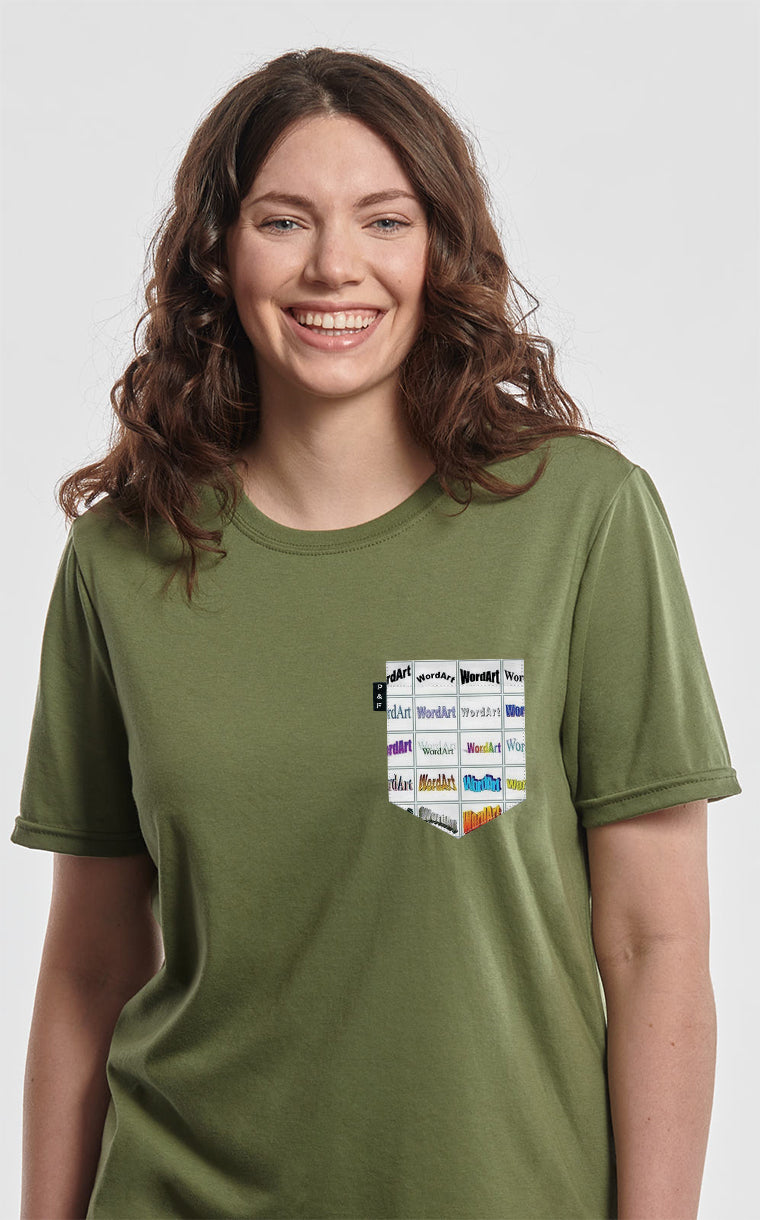 T-shirt coupe Boyfriend à poche Word Art Battle