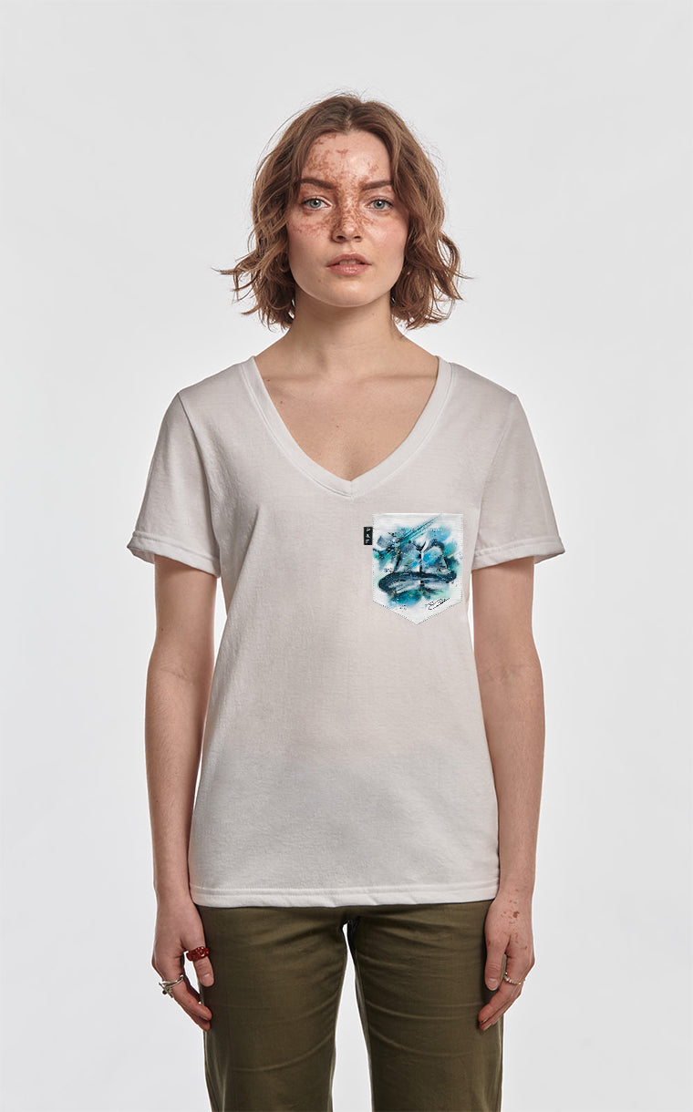 Semi-Fitted V-Neck with Pocket Cystic Fibrosis Canada