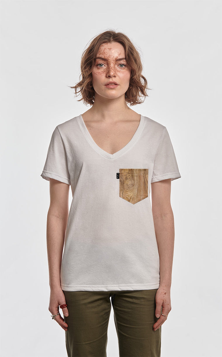 Semi-fitted V-neck with pocket Floating Floor