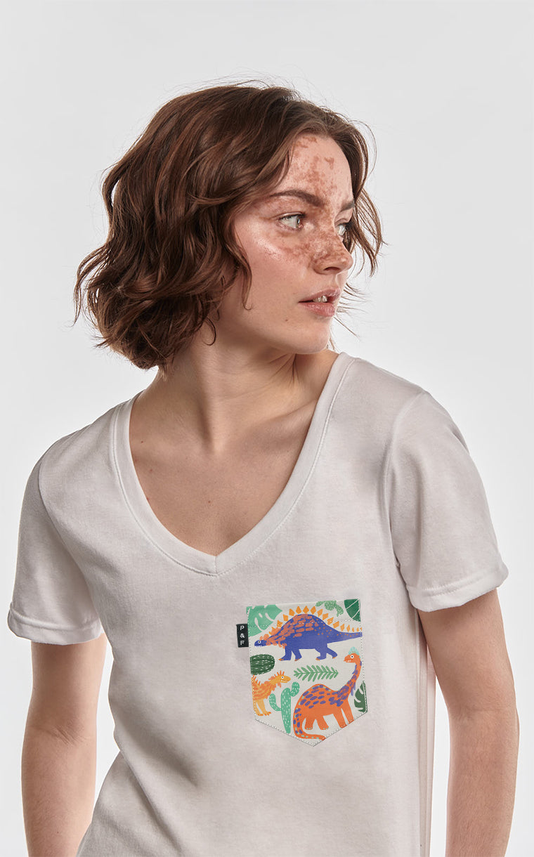 Zinosaurs Semi-Fitted V-Neck with Pocket